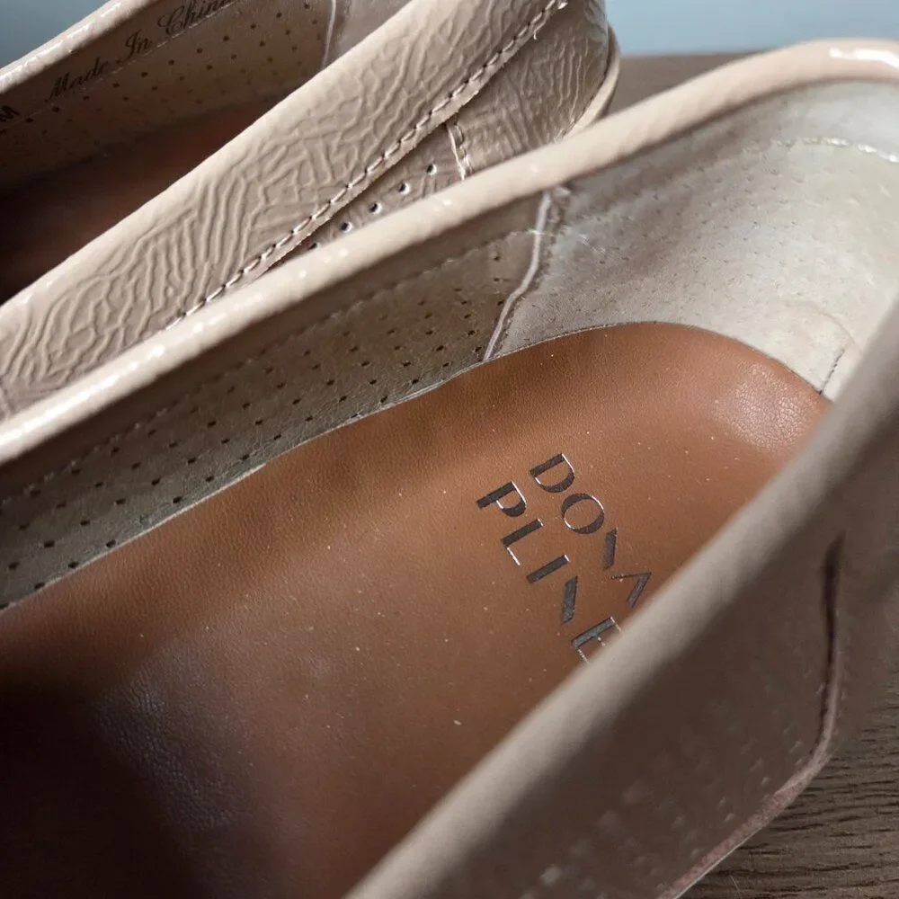 NEW W/O BOX DONALD PLINER TAN LEATHER PERFORATED HARLEM TASSEL LOAFERS 9 WMNS